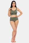 Amante Double Layered Non Wired Full Coverage Cami Bra - Slate Green — thumbnail 5